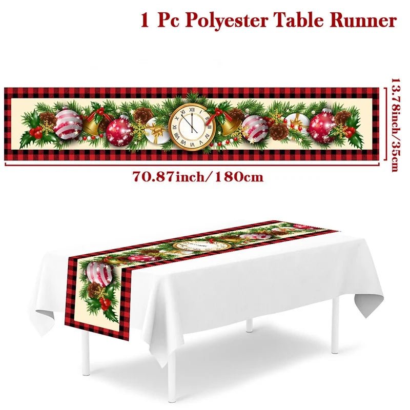 2024 Christmas Table Runners Merry Christmas Decoration for Home Tablecloth Table Cover Xmas Gifts Navidad Noel New Year 2025 - Ammpoure Wellbeing