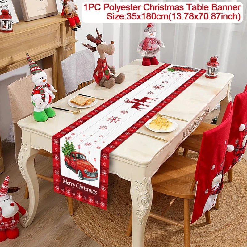 2024 Christmas Table Runners Merry Christmas Decoration for Home Tablecloth Table Cover Xmas Gifts Navidad Noel New Year 2025 - Ammpoure Wellbeing