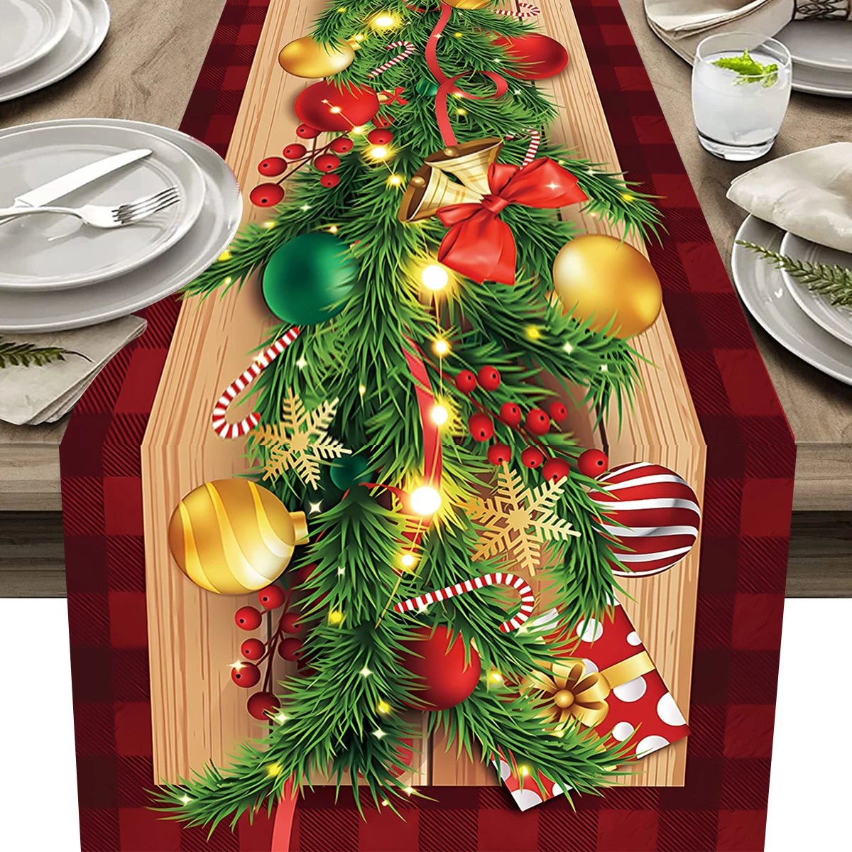 2024 Christmas Table Runners Merry Christmas Decoration for Home Tablecloth Table Cover Xmas Gifts Navidad Noel New Year 2025 - Ammpoure Wellbeing