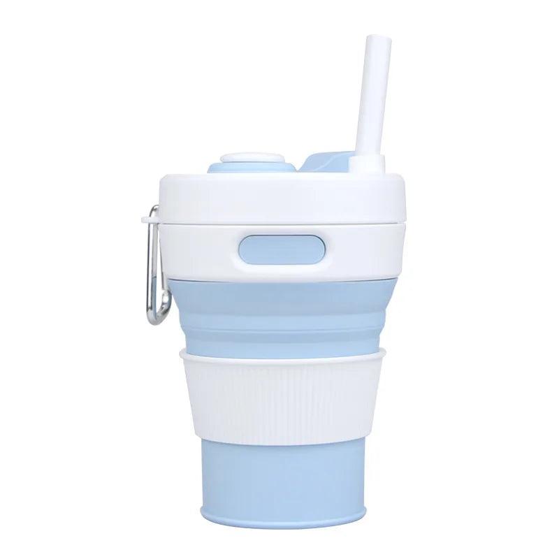 2024 Originality Sports Outdoors Portable Folding Telescoping Travel Coffee Juice Cup Straw 450ml Water Bottles - Ammpoure Wellbeing