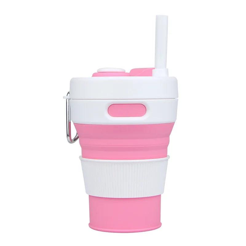 2024 Originality Sports Outdoors Portable Folding Telescoping Travel Coffee Juice Cup Straw 450ml Water Bottles - Ammpoure Wellbeing