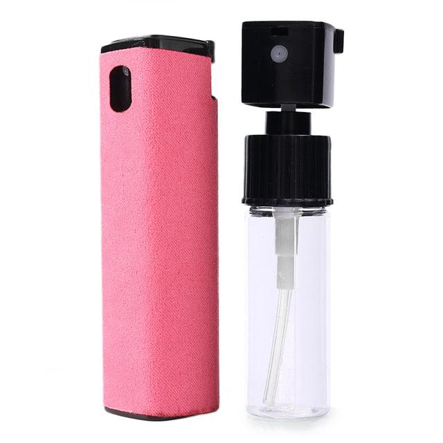 2in1 Microfiber Screen Cleaner Spray Bottle Set Mobile Phone Ipad Computer Microfiber Cloth Wipe Iphone Cleaning Glasses Wipes - Ammpoure Wellbeing