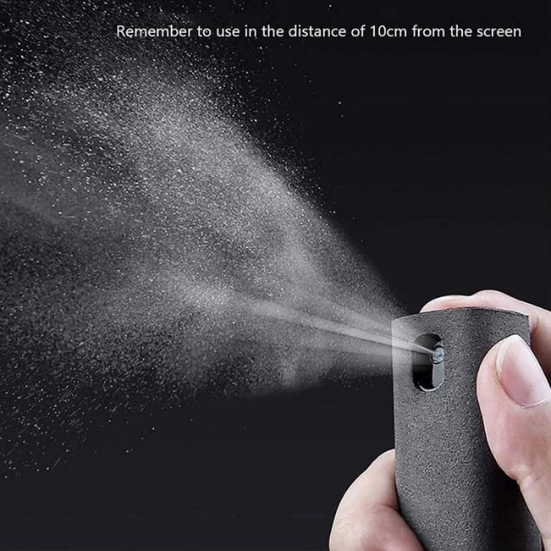 2in1 Microfiber Screen Cleaner Spray Bottle Set Mobile Phone Ipad Computer Microfiber Cloth Wipe Iphone Cleaning Glasses Wipes - Ammpoure Wellbeing