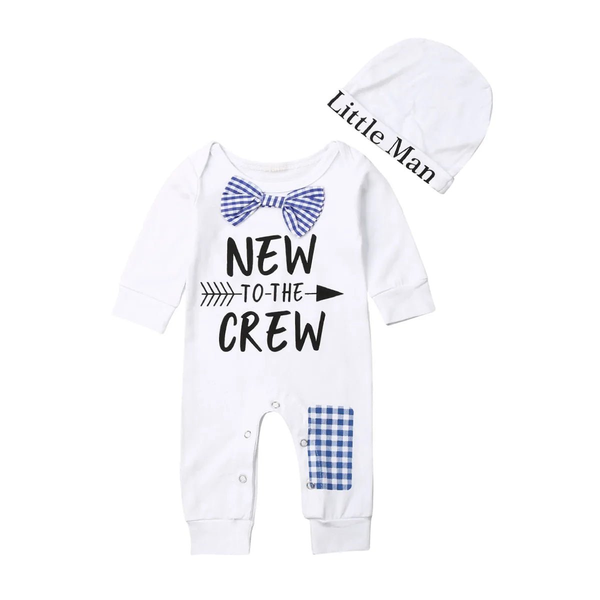 2PCS Newborn Baby Boys Clothes Cotton Long Sleeve Romper+Hat Jumpsuit Outfits Clothes Long Pants Baby Warm Autumn Winter Outfits - Ammpoure Wellbeing