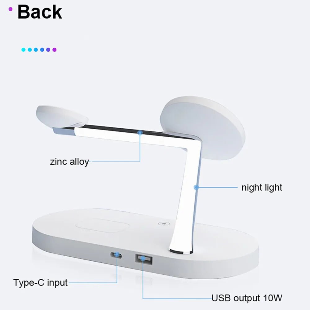 3 in 1 Wireless Charger Stand Magnetic For iPhone 12 13 14 15 Fast Charging Station for Apple Watch 9 8 7 6 5 Airpods 2 3 Pro - Ammpoure Wellbeing