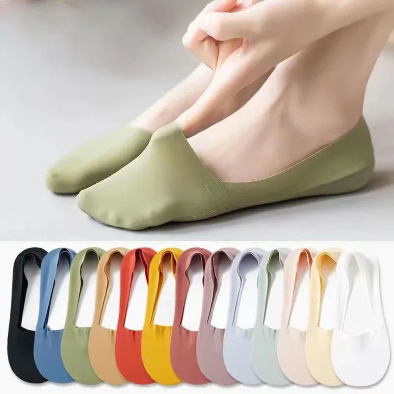 3 Pairs Women Socks High Quality Matching Casual Socks Summer Thin Cotton Bottom Non - slip Invisible Low Short Socks Breathable - Ammpoure Wellbeing