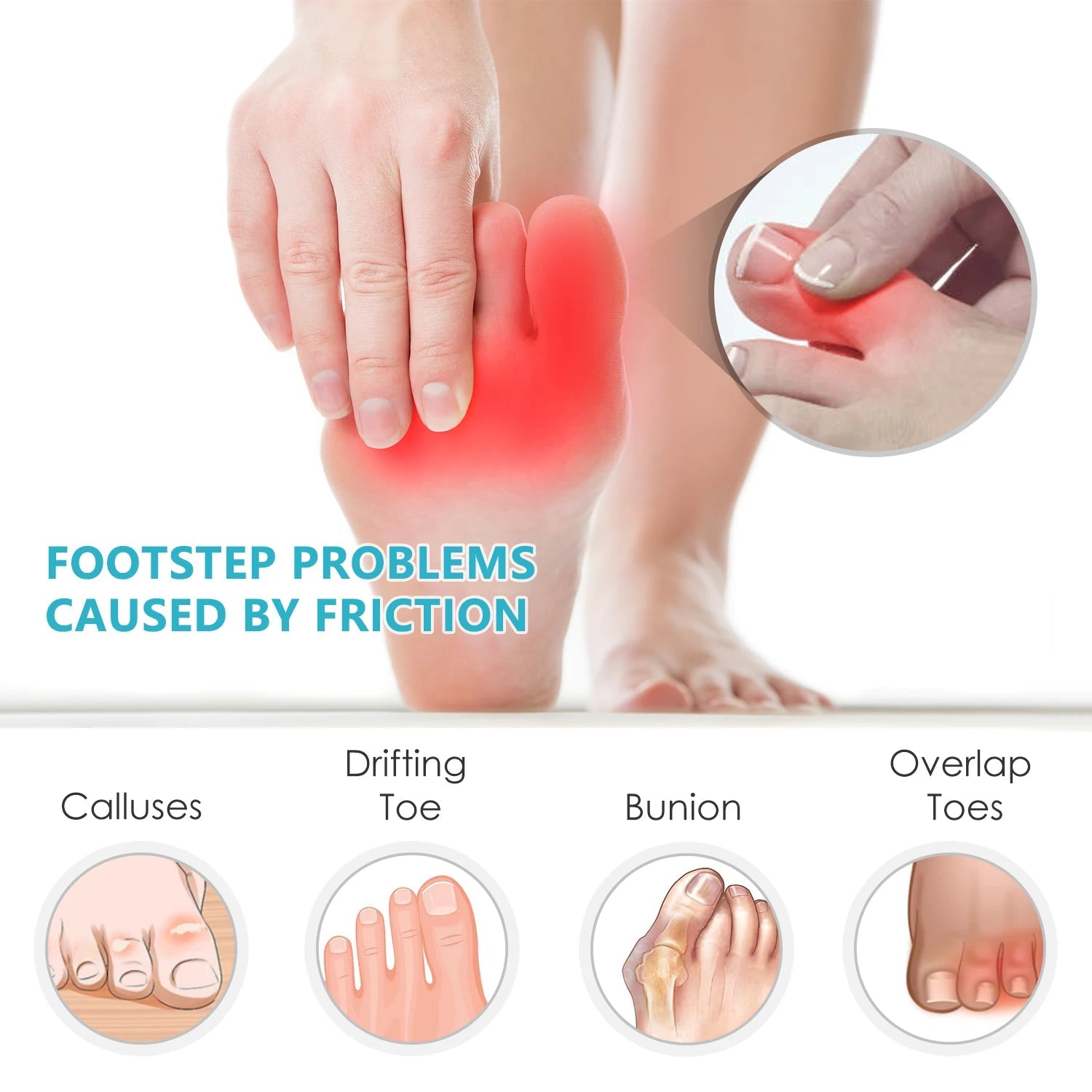 3 Types Soft Elastic Toe Separator Silicone Hallux Valgus Orthopedic Protector Thumb Corrector Spacers Bunion Relief Foot Care - Ammpoure Wellbeing