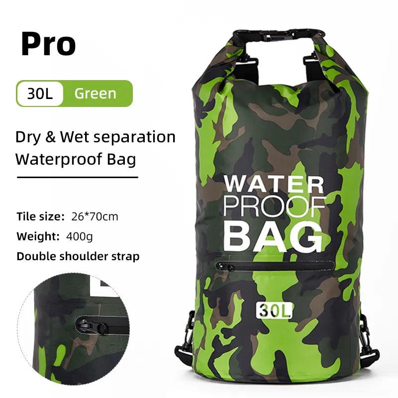 30L 15L Waterproof Dry Bags With Wet Separation Pocket Backpack For Kayaking Boating Swimming Outdoor Sports Bag XAZ9 - Ammpoure Wellbeing