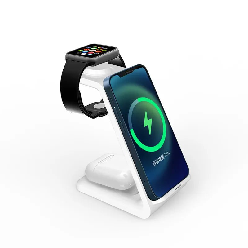 30W 3 in 1 Wireless Charger Stand Fast Charging Dock Station for iPhone 14 13 12 11 X XR 8 Apple Watch 6 7 8 iWatch Airpods Pro - Ammpoure Wellbeing