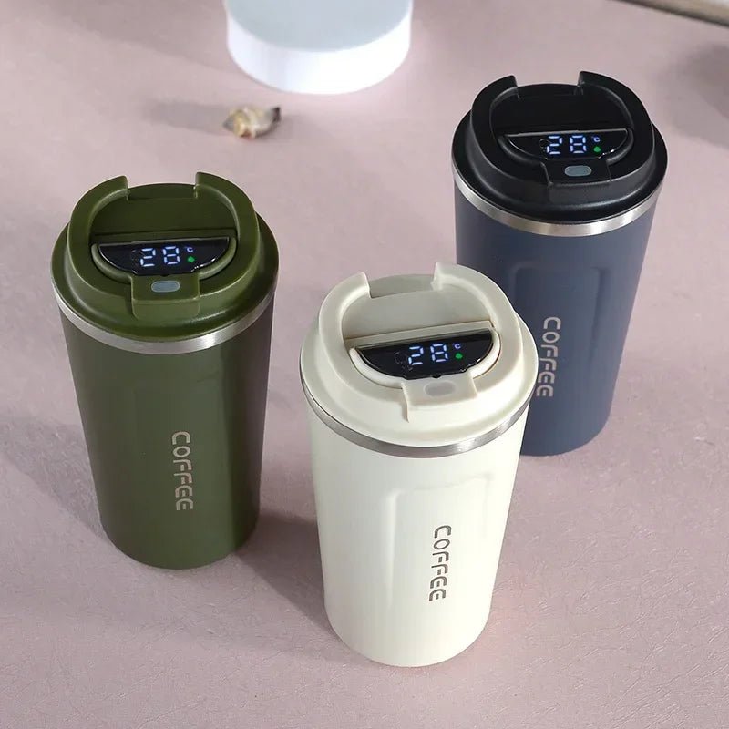 380/510ml Thermos Coffee Mug Stainless Steel Coffee Cup Temperature Display Vacuum Flask Thermal Tumbler Insulated Water Bottle - Ammpoure Wellbeing