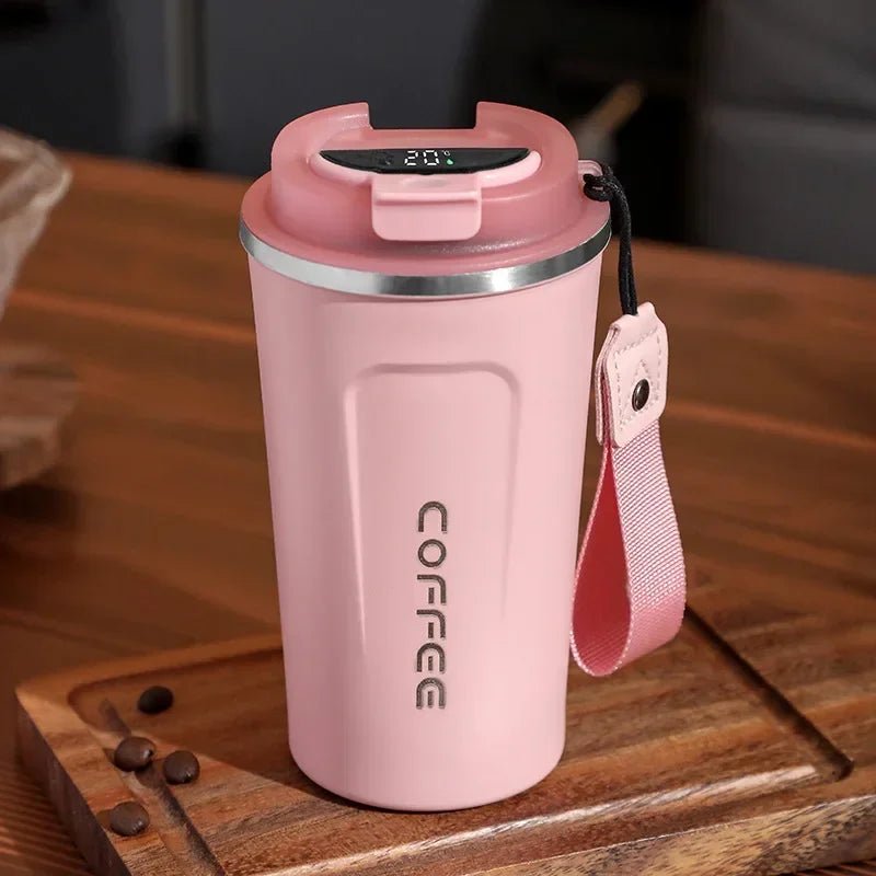 380/510ml Thermos Coffee Mug Stainless Steel Coffee Cup Temperature Display Vacuum Flask Thermal Tumbler Insulated Water Bottle - Ammpoure Wellbeing