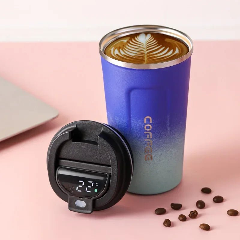 380/510ml Thermos Coffee Mug Stainless Steel Coffee Cup Temperature Display Vacuum Flask Thermal Tumbler Insulated Water Bottle - Ammpoure Wellbeing