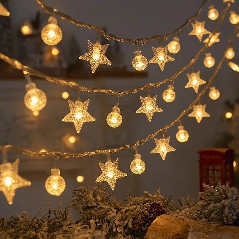 3M 2024 Christmas Decoration for Home Christmas Lights Snowflake String Lights Fairy LED Lamp New Year 2025 Tree Garden Noel 6 - Ammpoure Wellbeing