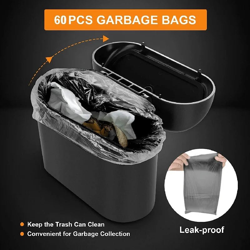 3Pcs Car trash can (with lid) contains 60 (300) garbage bags, small car trash can, leak - proof mini car accessories - Ammpoure Wellbeing