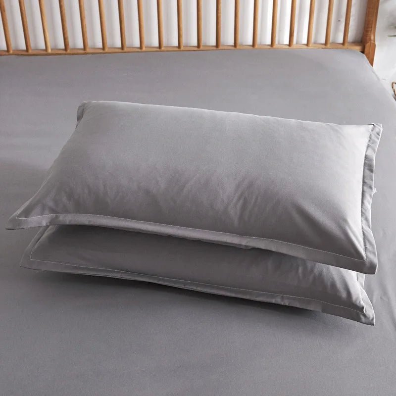 3pcs Cotton Fitted Bed Sheet Set (1 Fitted Sheet + 2 Pillowcases) Breathable Soft Mattress Cover with Pillow Cover Bedding Set - Ammpoure Wellbeing