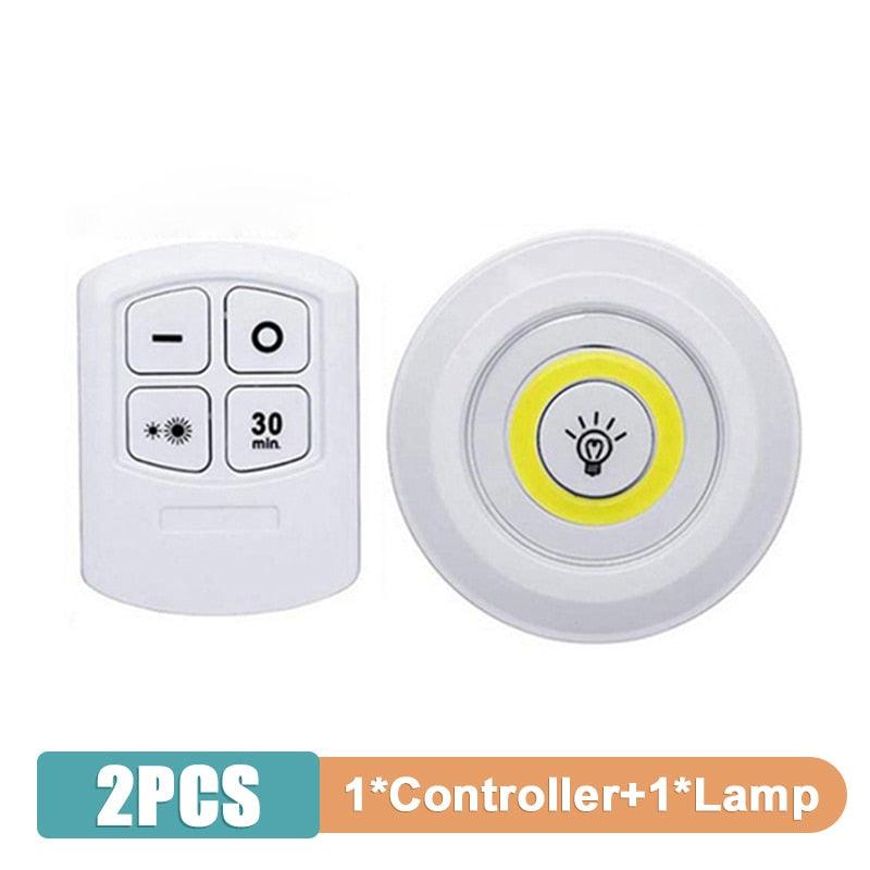 3W Super Bright Cob Under Cabinet Light LED Wireless Remote Control Dimmable Wardrobe Night Lamp Home Bedroom Kitchen Nightlight - Ammpoure Wellbeing