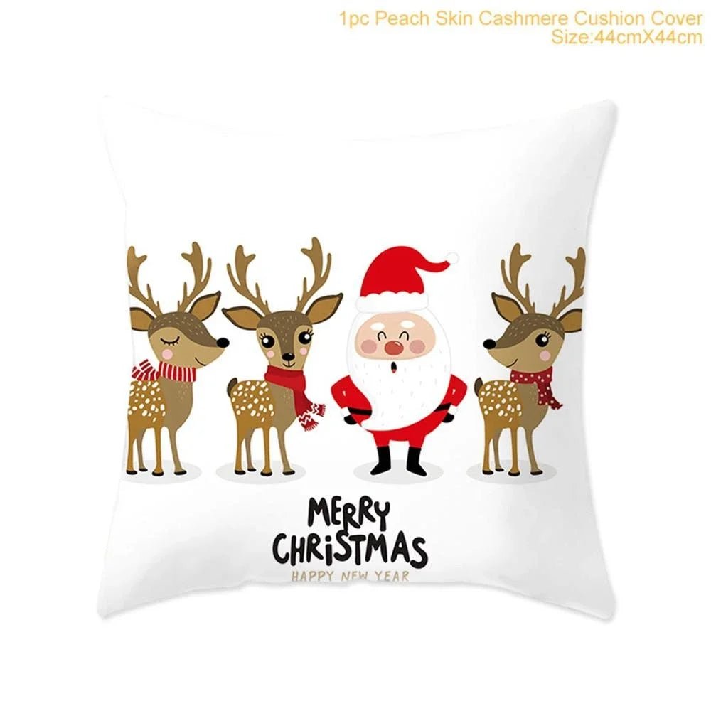 45cm Christmas Cushion Cover Pillowcase 2024 Christmas Decorations for Home Ornament Xmas New Year Christmas Decor 2023 Noel - Ammpoure Wellbeing