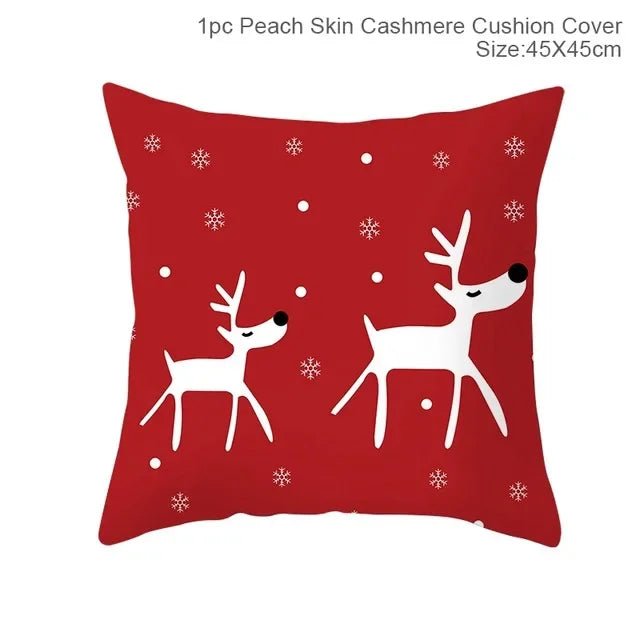 45cm Christmas Cushion Cover Pillowcase 2024 Christmas Decorations for Home Ornament Xmas New Year Christmas Decor 2023 Noel - Ammpoure Wellbeing