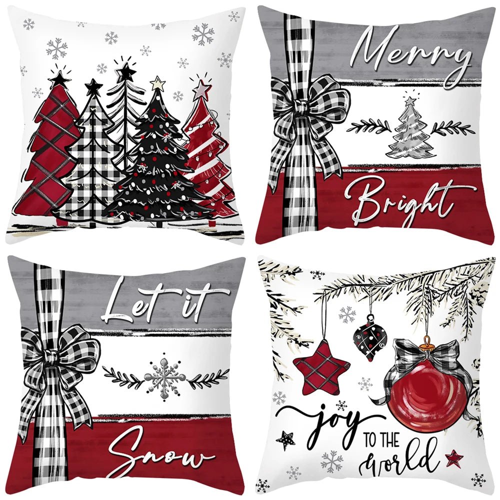 45cm Christmas Cushion Cover Pillowcase 2024 Christmas Decorations for Home Ornament Xmas New Year Christmas Decor 2023 Noel - Ammpoure Wellbeing