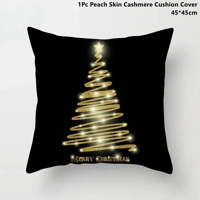 45cm Christmas Cushion Cover Pillowcase 2024 Christmas Decorations for Home Ornament Xmas New Year Christmas Decor 2023 Noel - Ammpoure Wellbeing