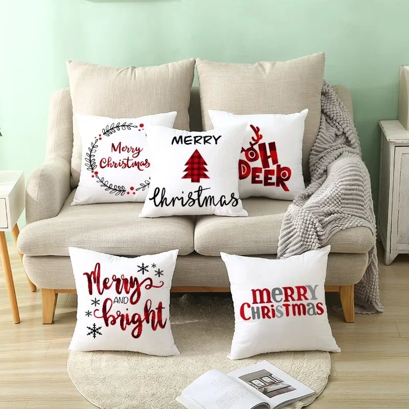 45cm Christmas Cushion Cover Pillowcase 2024 Christmas Decorations for Home Ornament Xmas New Year Christmas Decor 2023 Noel - Ammpoure Wellbeing