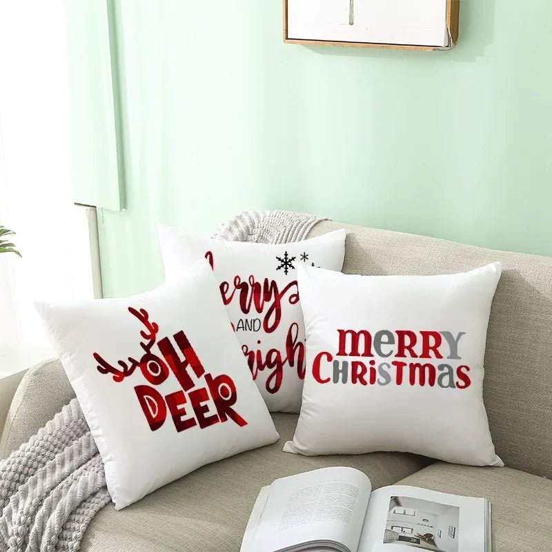 45cm Christmas Cushion Cover Pillowcase 2024 Christmas Decorations for Home Ornament Xmas New Year Christmas Decor 2023 Noel - Ammpoure Wellbeing