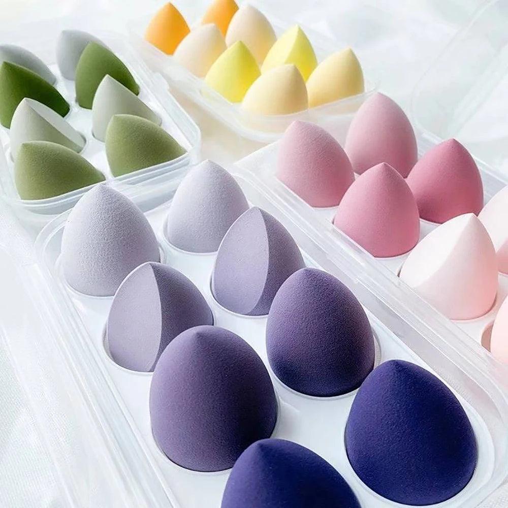 4/8pcs Makeup Sponge Blender Beauty Egg Cosmetic Puff Soft Foundation Sponges Powder Puff Women Make Up Accessories Beauty Tools - Ammpoure Wellbeing