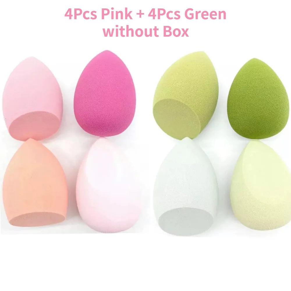 4/8pcs Makeup Sponge Blender Beauty Egg Cosmetic Puff Soft Foundation Sponges Powder Puff Women Make Up Accessories Beauty Tools - Ammpoure Wellbeing