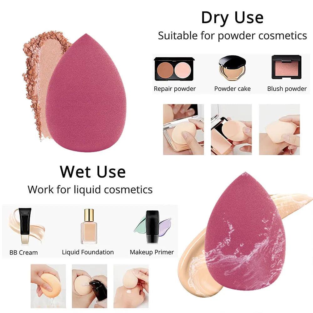 4/8pcs Makeup Sponge Blender Beauty Egg Cosmetic Puff Soft Foundation Sponges Powder Puff Women Make Up Accessories Beauty Tools - Ammpoure Wellbeing