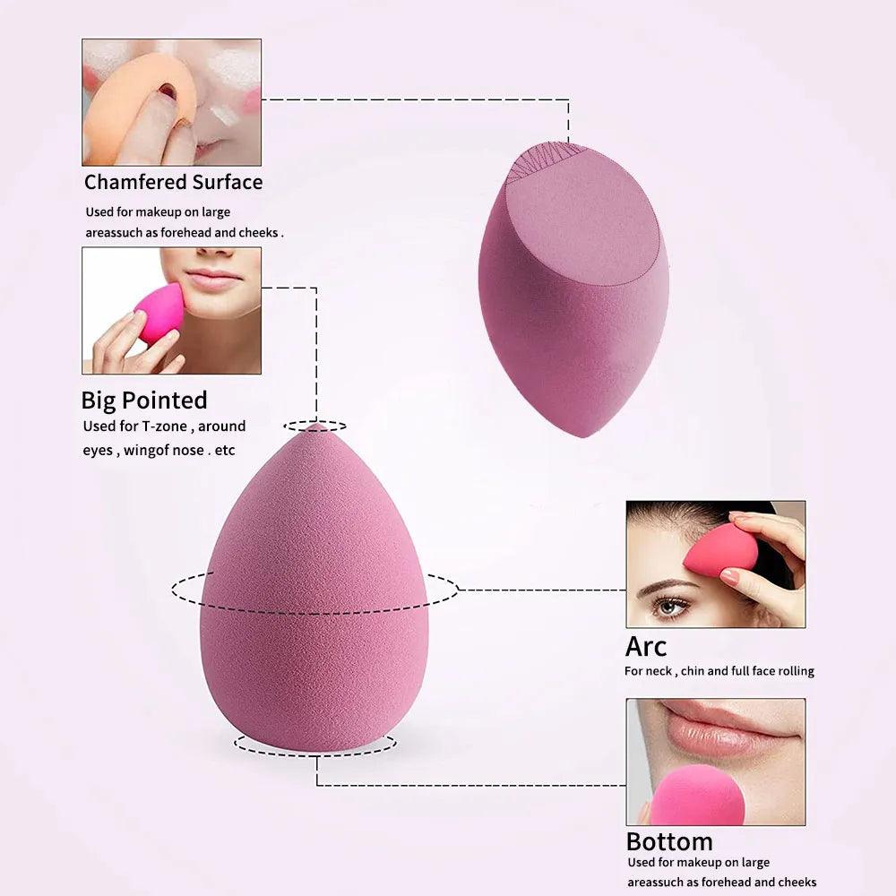 4/8pcs Makeup Sponge Blender Beauty Egg Cosmetic Puff Soft Foundation Sponges Powder Puff Women Make Up Accessories Beauty Tools - Ammpoure Wellbeing