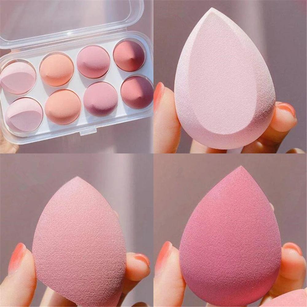 4/8pcs Makeup Sponge Blender Beauty Egg Cosmetic Puff Soft Foundation Sponges Powder Puff Women Make Up Accessories Beauty Tools - Ammpoure Wellbeing