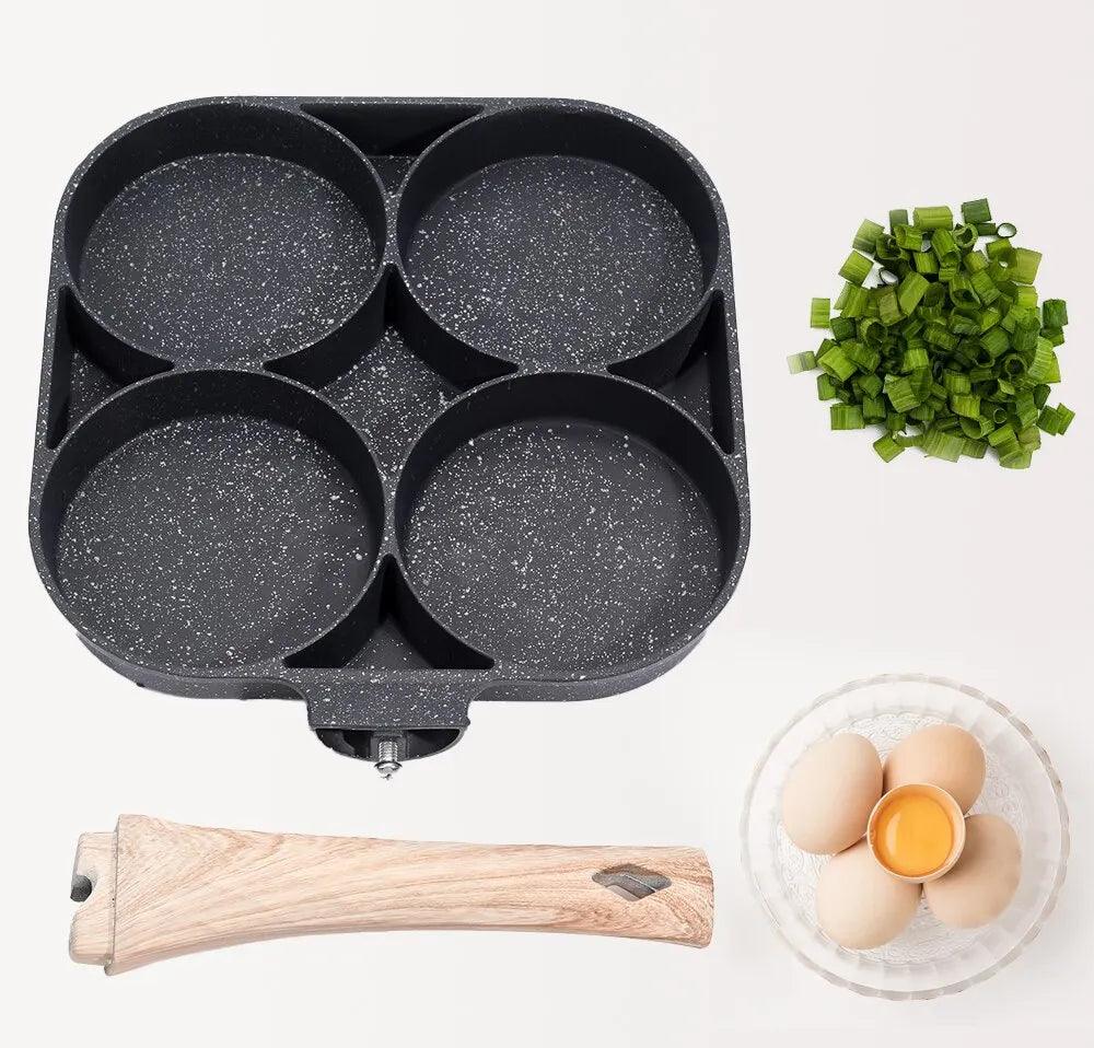 4hole Omelet Pan Frying Pot Thickened Nonstick Egg Pancake Steak Cooking Pans Hamburg Bread Breakfast Maker Induction Cookware - Ammpoure Wellbeing