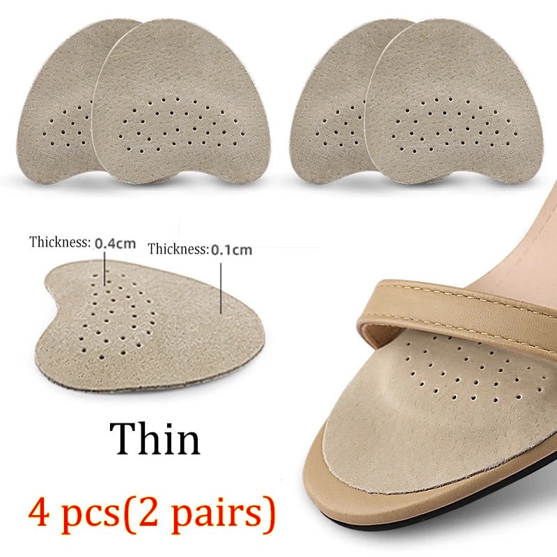 4pcs Sandals Anti - slip Stickers Leather Forefoot Pad Women High Heels Pain Relief Insert Insoles Toe Cushion Foot Care Shoes Pad - Ammpoure Wellbeing