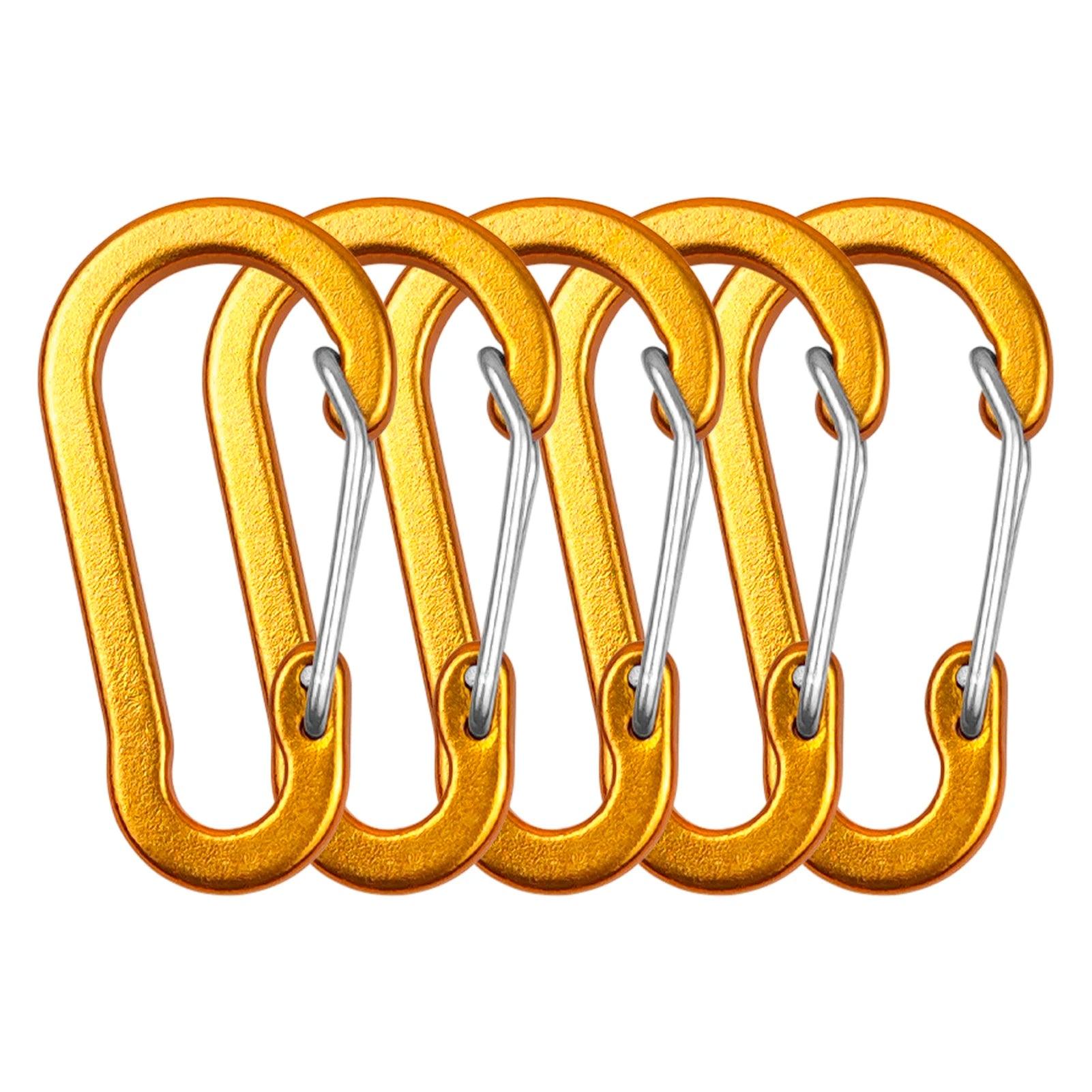 5 Pack Carabiner Clips Mini Aluminum Alloy Keychain Carabiner Clip D Rings for Outdoor Camping Hiking Fishing Backpacking 2024 - Ammpoure Wellbeing