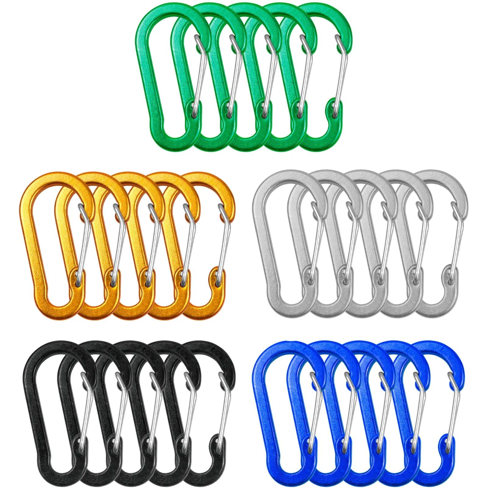 5 Pack Carabiner Clips Mini Aluminum Alloy Keychain Carabiner Clip D Rings for Outdoor Camping Hiking Fishing Backpacking 2024 - Ammpoure Wellbeing