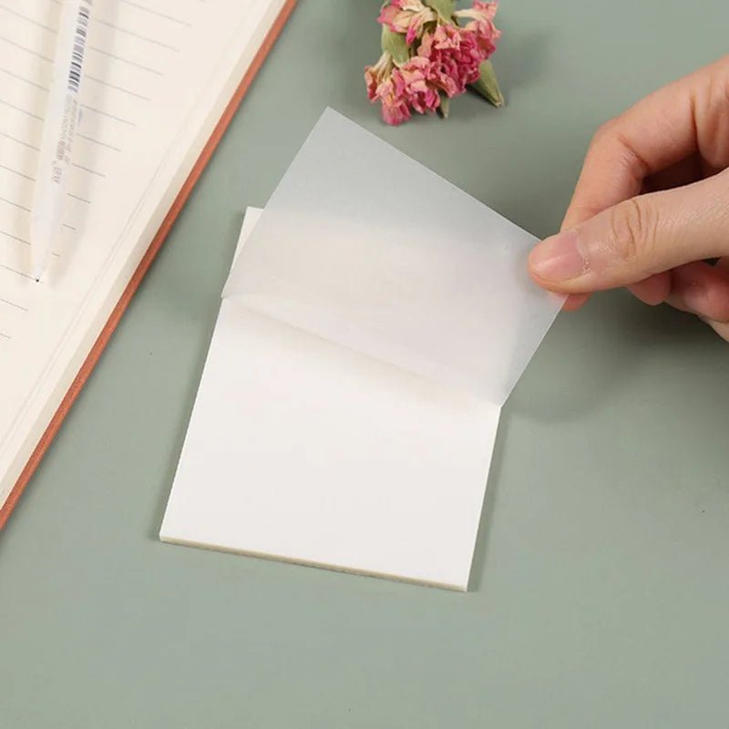 50 Sheets Creative Transparent PET Waterproof Posted It Sticky Note Pads Notepads Posits for School Stationery Office Supplies - Ammpoure Wellbeing