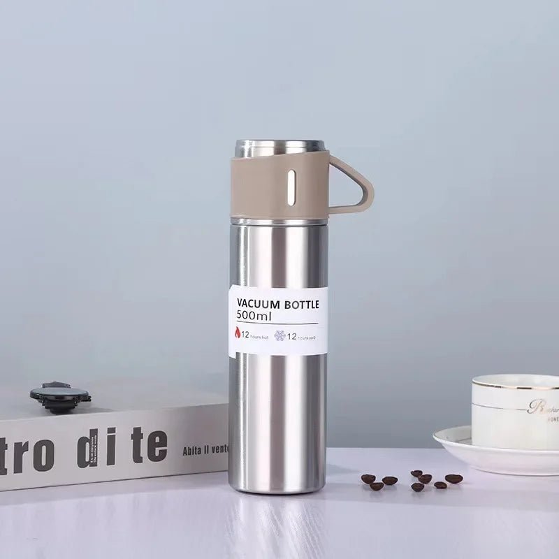 500ML 304 Stainless Steel Vacuum Insulated Bottle Gift Set Office Business Style Coffee Mug Thermos Bottle Portable Flask Carafe - Ammpoure Wellbeing