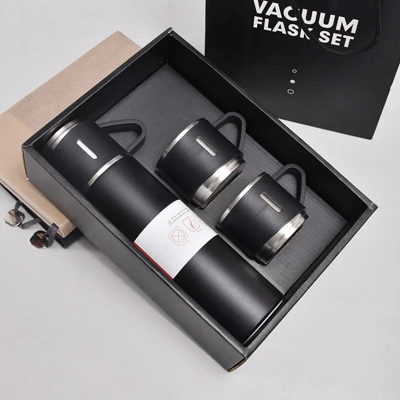 500ML 304 Stainless Steel Vacuum Insulated Bottle Gift Set Office Business Style Coffee Mug Thermos Bottle Portable Flask Carafe - Ammpoure Wellbeing