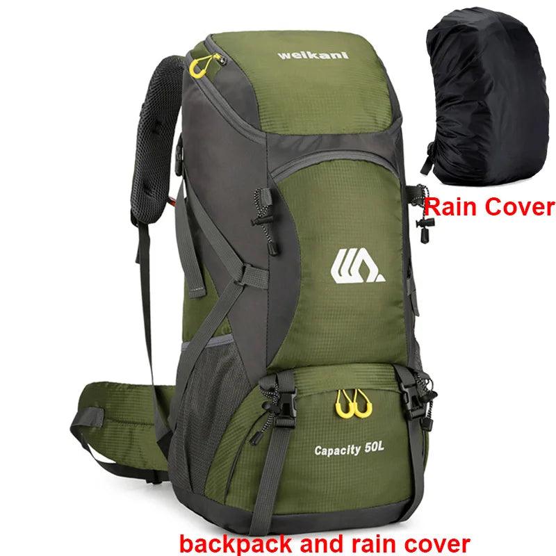 50L Travel Backpack Camping Men Large Hiking Bag Tourist Rucksack Waterproof Outdoor Sports Climbing Mountaineering Bag Luggage - Ammpoure Wellbeing