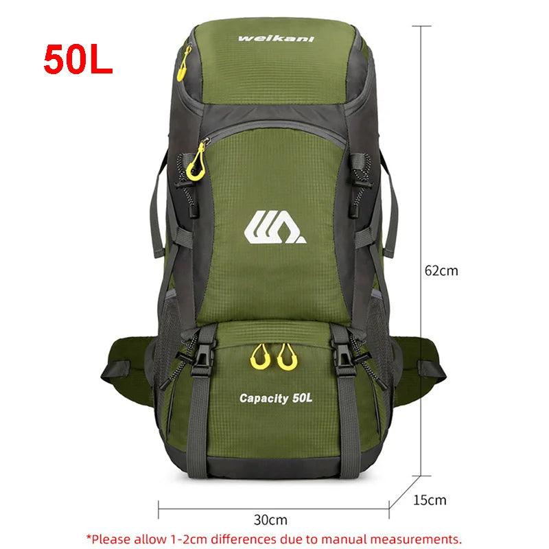 50L Travel Backpack Camping Men Large Hiking Bag Tourist Rucksack Waterproof Outdoor Sports Climbing Mountaineering Bag Luggage - Ammpoure Wellbeing