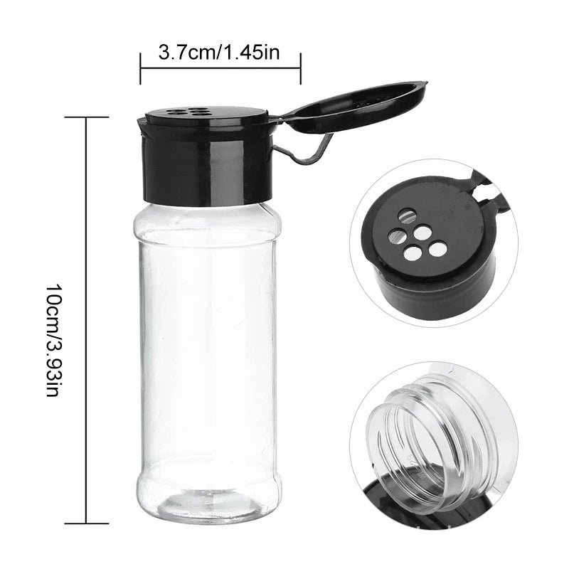 5/10/15/20PC Jars for spices Salt and Pepper Shaker Seasoning Jar spice organizer Plastic Barbecue Condiment Kitchen Gadget Tool - Ammpoure Wellbeing