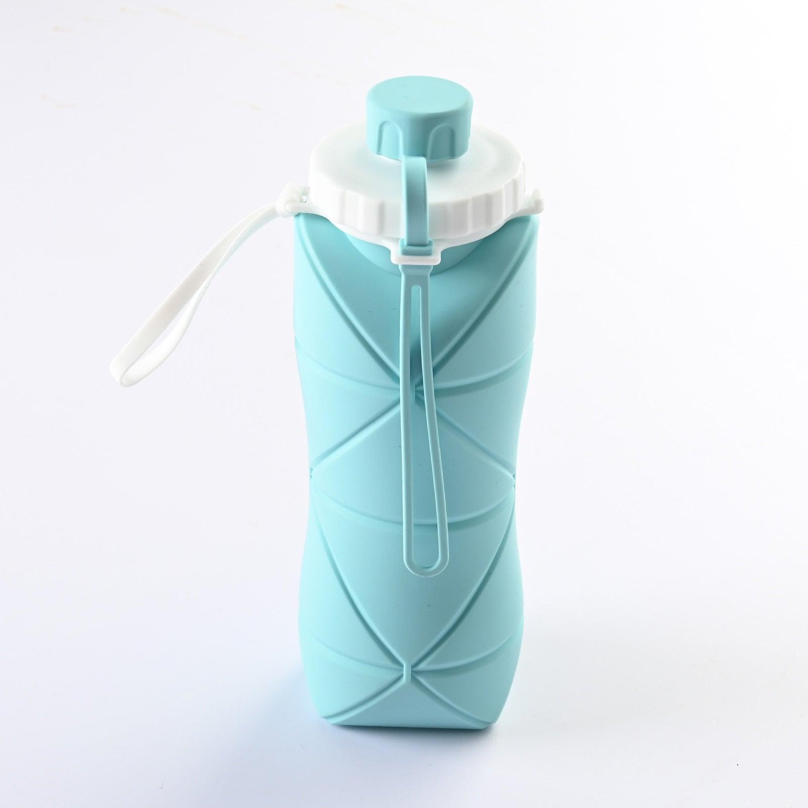 600ml Folding Silicone Water Bottle Sports Water Bottle Outdoor Travel Portable Water Cup Running Riding Camping Hiking Kettle - Ammpoure Wellbeing