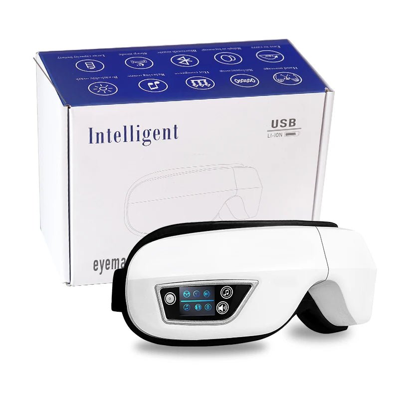 6D Smart Eye Massager Vibration Hot Airbag Compress Eye Care Instrument Bluetooth Music Eye Massage Glasses Eye Relax Fatigue - Ammpoure Wellbeing