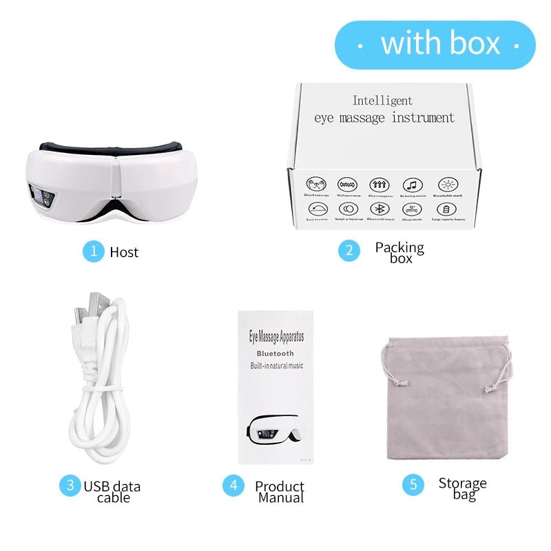 6D Smart Eye Massager Vibration Hot Airbag Compress Eye Care Instrument Bluetooth Music Eye Massage Glasses Eye Relax Fatigue - Ammpoure Wellbeing