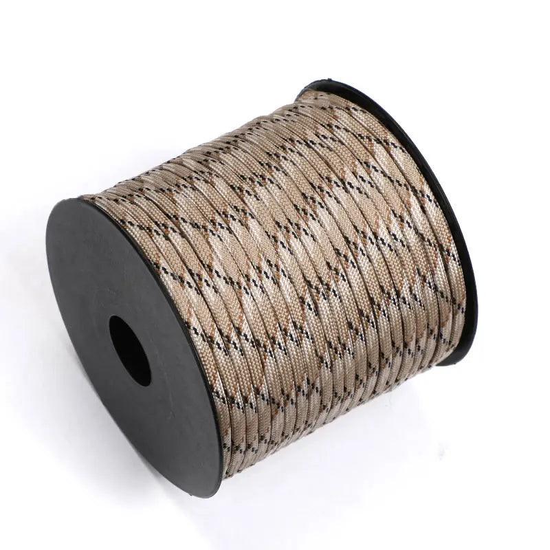 7 Strand 4mm Paracord 550 Military Tactical Parachute Cord Camping Survival Accessories Tent Lanyard DIY Bracelet Weaving Rope - Ammpoure Wellbeing