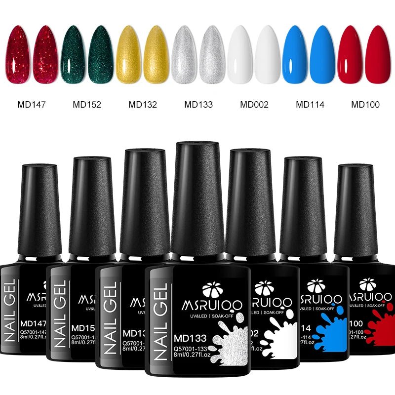 7pc Nail Gel Polish Set DIY Nail Art Design All For Decoration Soak Off UV Gel Long Lasting Manicure Painting Gel Vernis Kits - Ammpoure Wellbeing