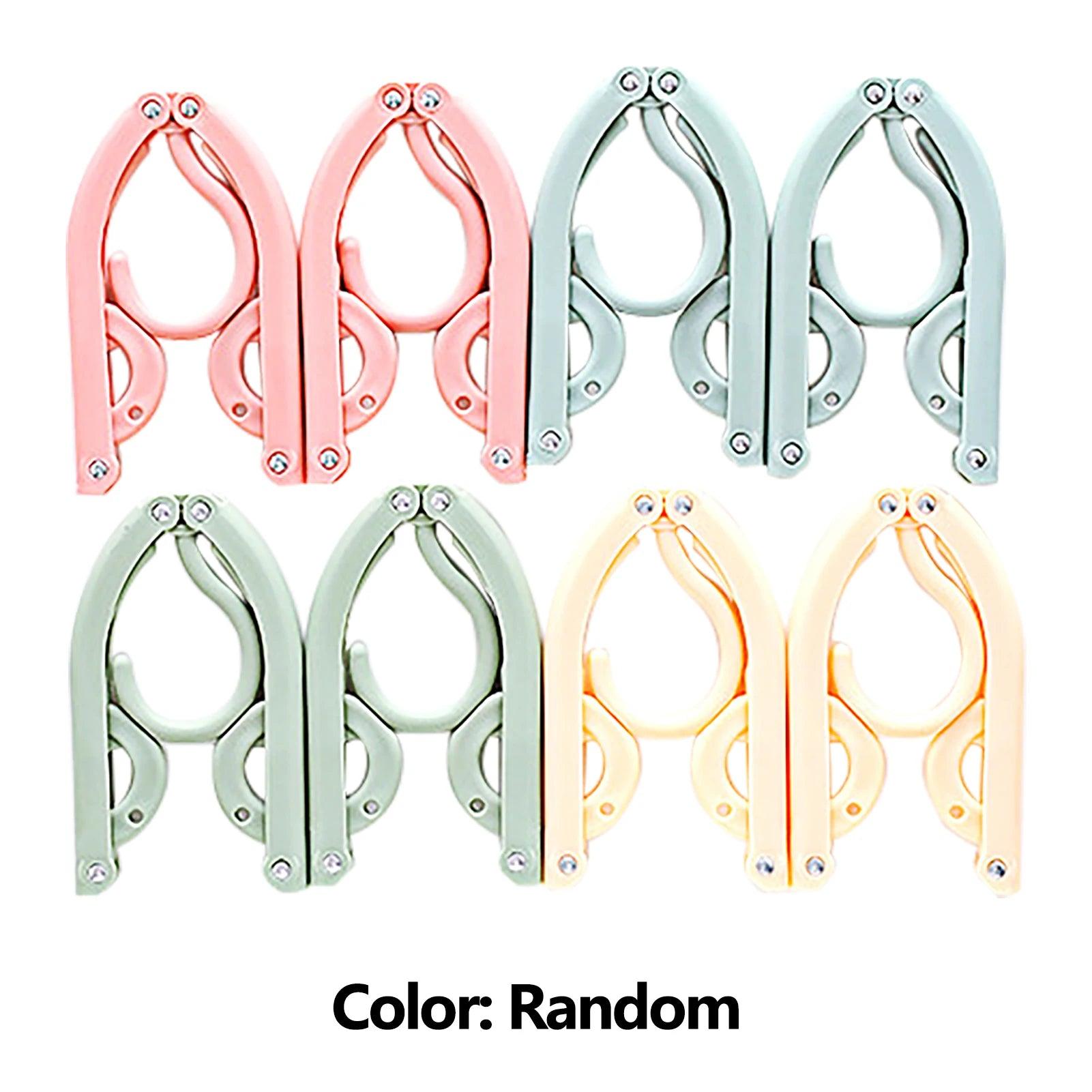 8pcs/pack Clothes Hanger Travel Camping Portable Folding Hanging Hook Home Coat Shirt Drying Holder Plastic Random Color Hanger - Ammpoure Wellbeing 🇬🇧