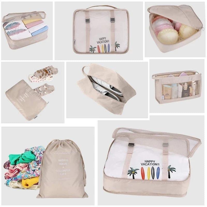 8Pcs/set Large Capacity Luggage Storage Bags For Packing Cube Clothes Underwear Cosmetic Travel Organizer Bag Toiletries Pouch - Ammpoure Wellbeing