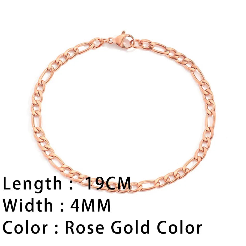 Classic Snake Chain Bracelets for Women Trend Fashion Stainless Steel Cuban Chain Bracelet Trendy Woman Gifts Jewelry - Ammpoure Wellbeing