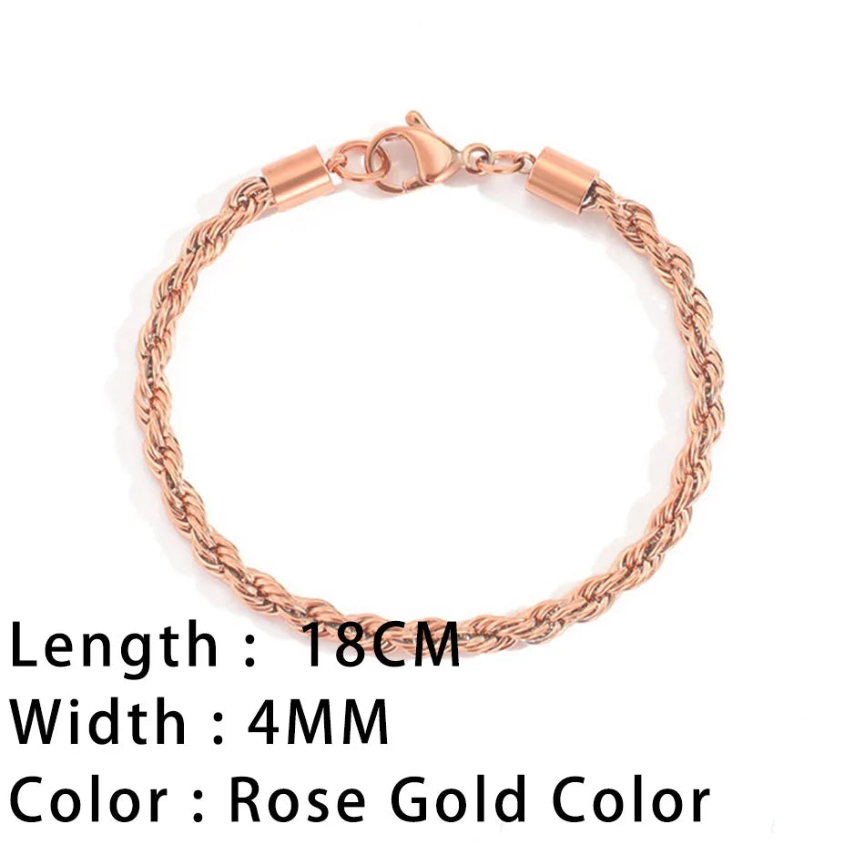 Classic Snake Chain Bracelets for Women Trend Fashion Stainless Steel Cuban Chain Bracelet Trendy Woman Gifts Jewelry - Ammpoure Wellbeing